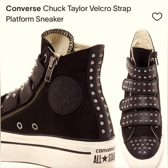 Converse Chuck Taylor Hi Studded Leather Velcro Strap
Platform Sneaker Size 7 - Picture 2 of 10
